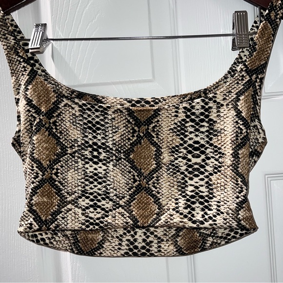 Snakeskin Tank Crop Top - Picture 2 of 5